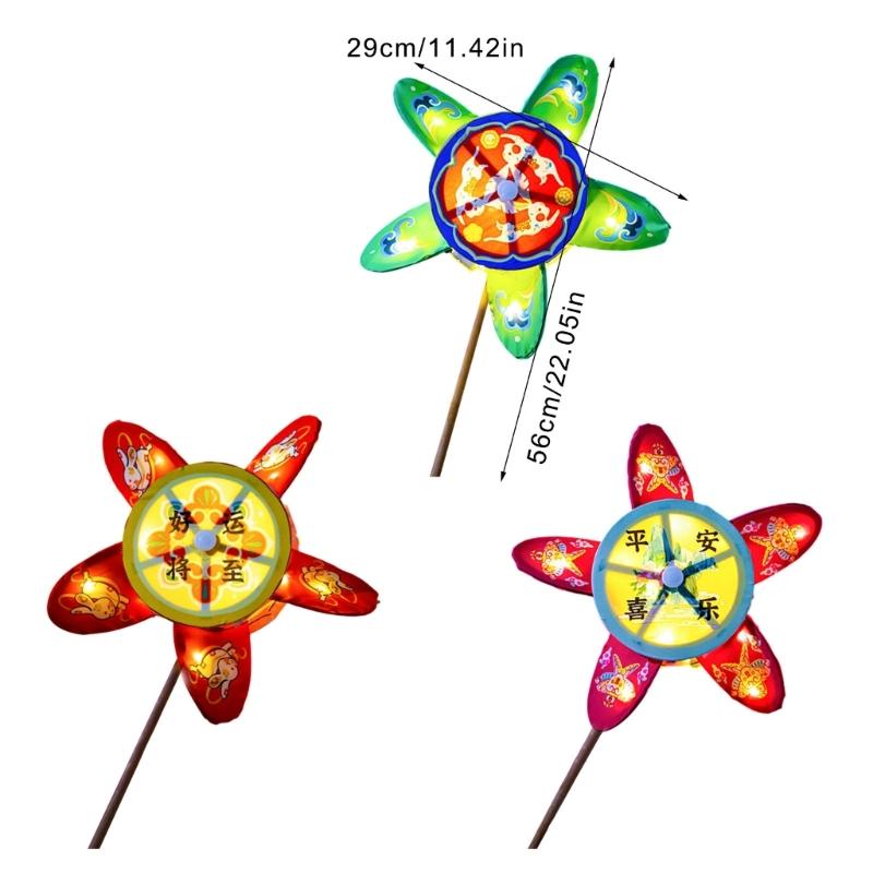 360 Degree Rotating Windmill Paper Lamp Making Set Handheld Flower Light For Children Holiday Craft Projects