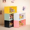 5-color Acrylic Doll Display Shelf Cosmetics Perfume Dust-proof Storage Box Desktop Sorting Storage with Grooves Can Be Stacked
