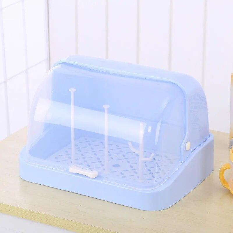 Кухонная полуповоротная полка для посуды, полка для бутылки с молоком, подстаканник, столовые приборы, ящик для хранения пыли с крышкой, подстаканник небесно-голубой