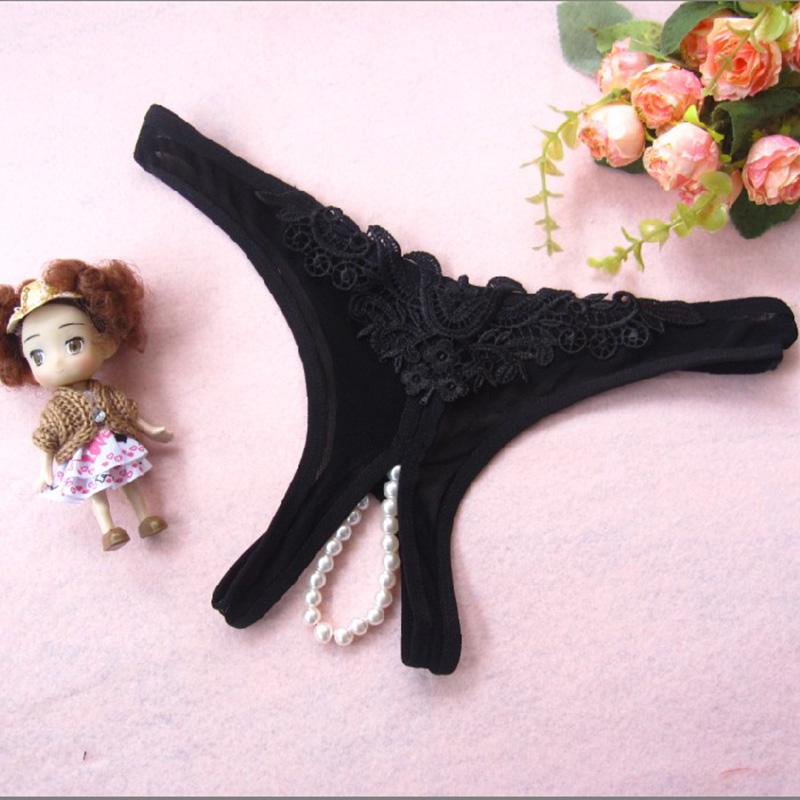 Sexy Pearl G String Žena Otevřený rozkrok Tanga Dámské spodní prádlo Spodní prádlo Kalhotky s nízkým pasem K21