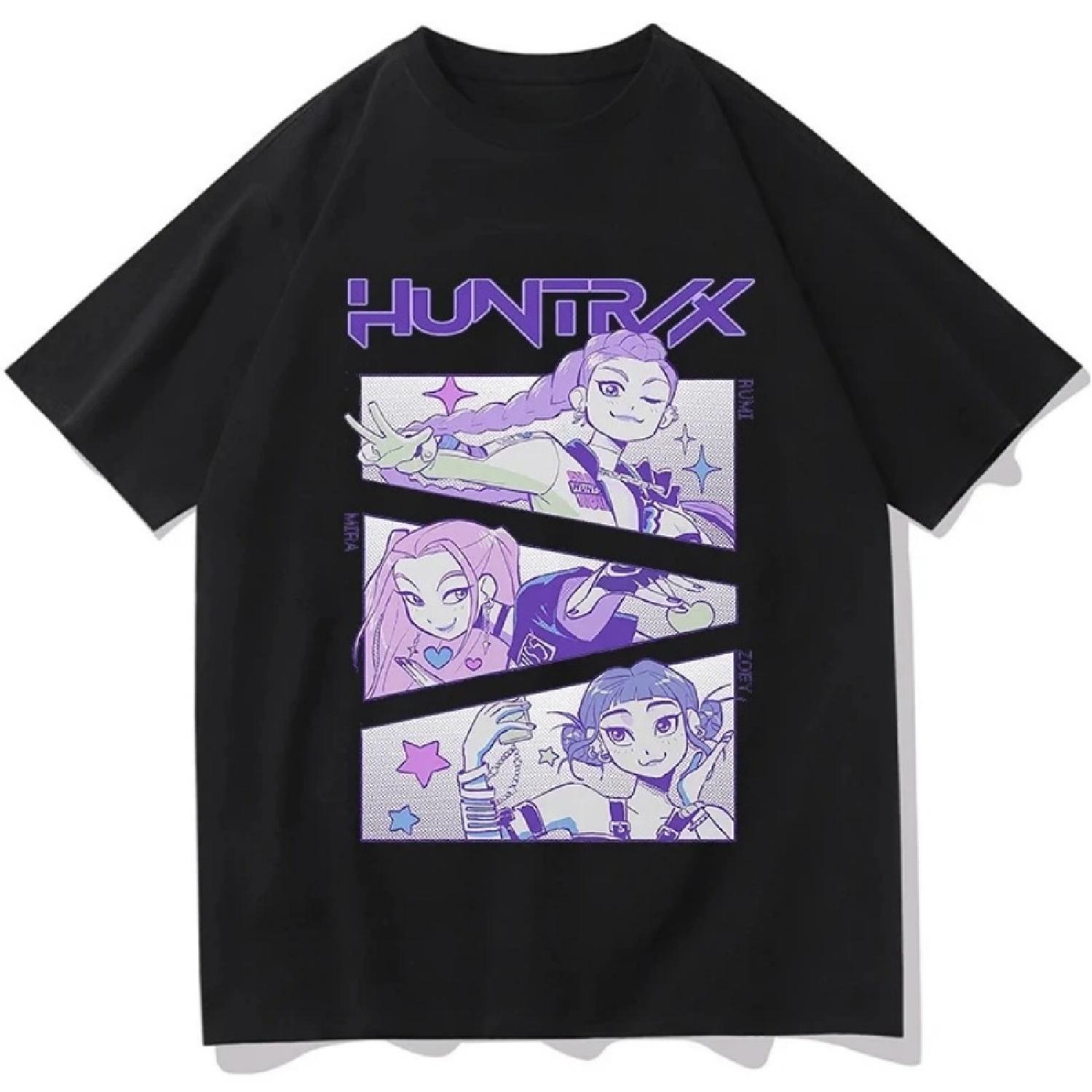 

KPop Demon Hunters Huntrix Tees Summer Short Sleeve Tshirts Women Men Clothing Streetwear Unisex Graphic Print T-shirts XXXXXL чорний