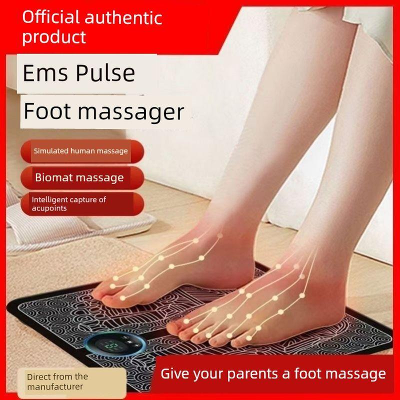 Intelligent Foot Massager, Foot Meridian Dredging Device, Acupoint Home Massage Mat, Foot Electric Pulse Massager 19 Gears, 8 Modes + Upgraded Motor + Deep Massage