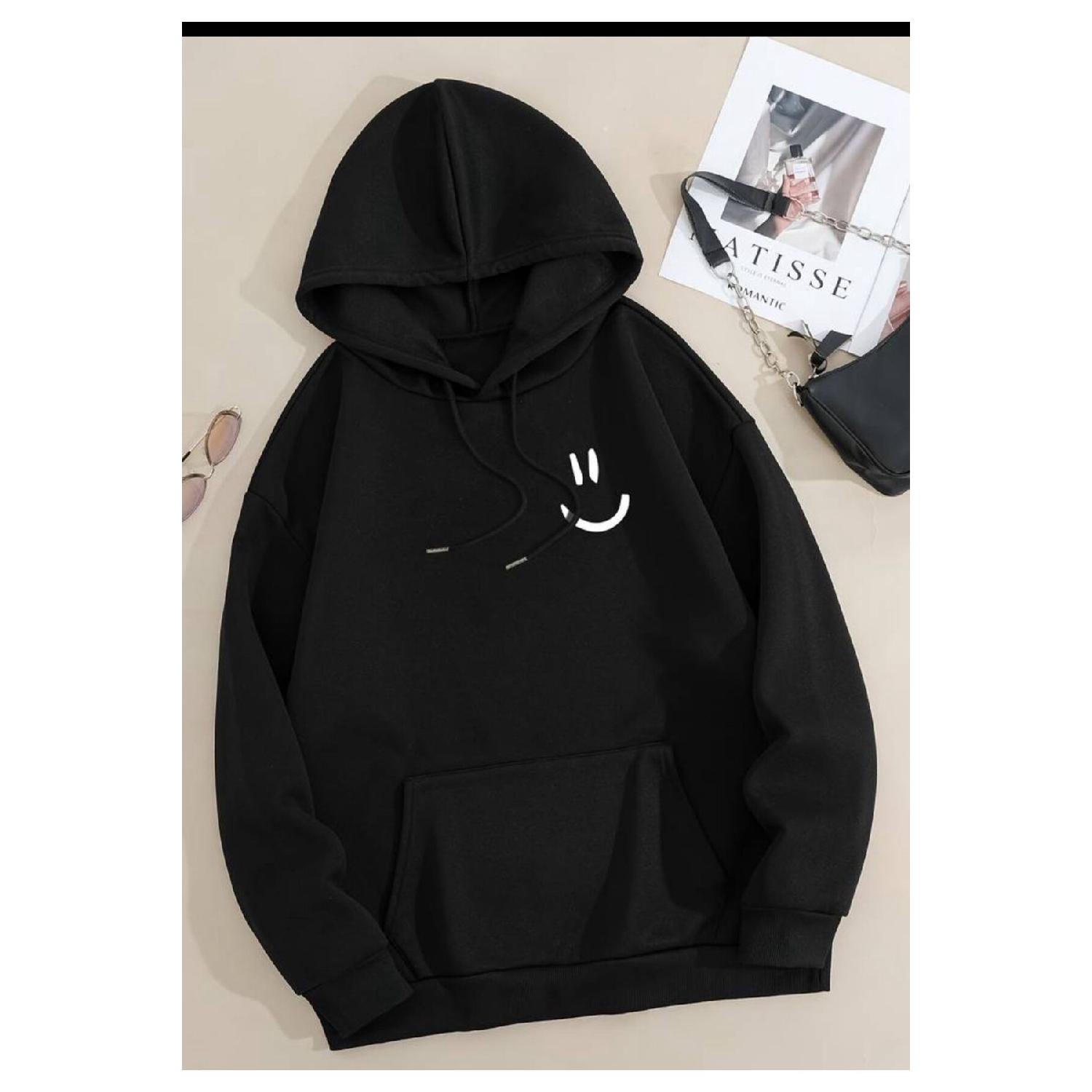 

Smiley Face Printed Soft Sweatshirt M чёрный
