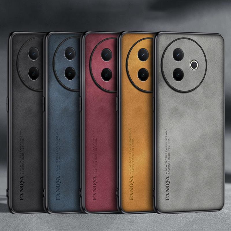For Vivo Y39 5G Case Luxury PU Leather Phone Case For Vivo Y300i Back Cover Matte Silicone Shockproof Full Protection Coque