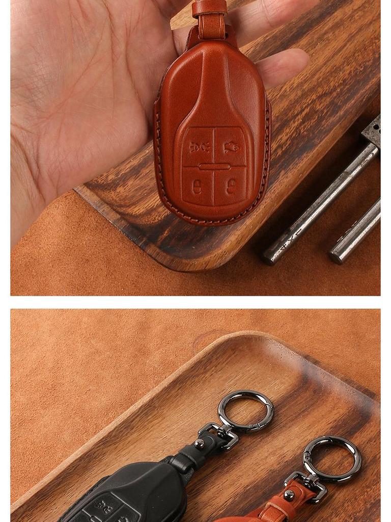 Genuine Leather Key Case for Maserati Levante, Ghibli, and Quattroporte