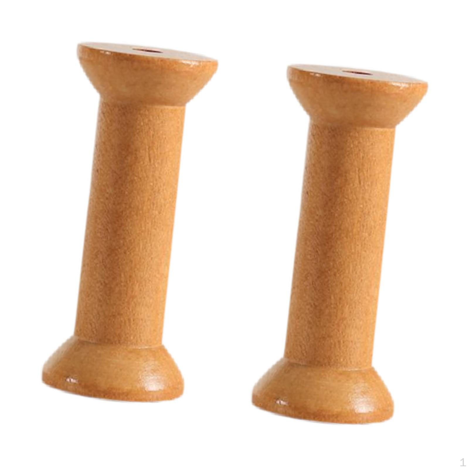 

2 Pieces Empty Wooden Spools, 7.9 Cm. A