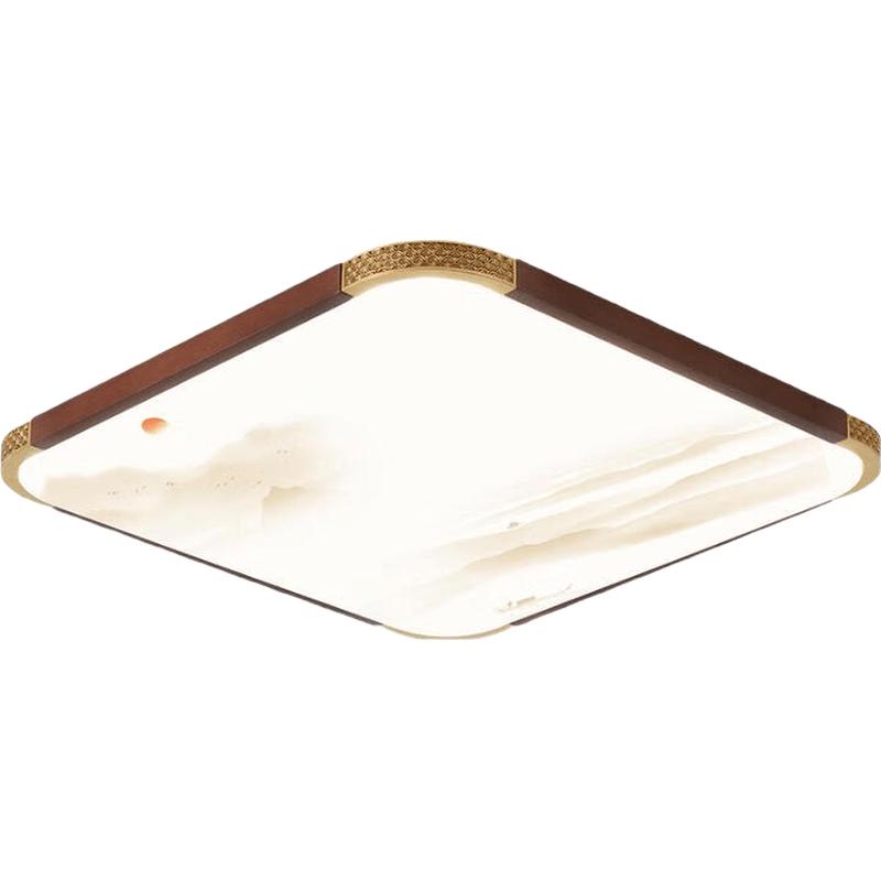 NVC New Chinese Style Wood Art LED Ceiling Light