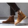 Placck Herren Chelsea Boots aus echtem Leder, Kleid Wildleder, Seiteneinsatz, Casual, Englischer Stil, Übergröße, Gelb, 27.5cm