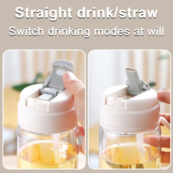 450 ML/600 ML Sippy Cup med halm Flip Top vannflaske BPA-fri enhåndsoperasjon Lekkasikker drikkeflaske for jobb Studiereise