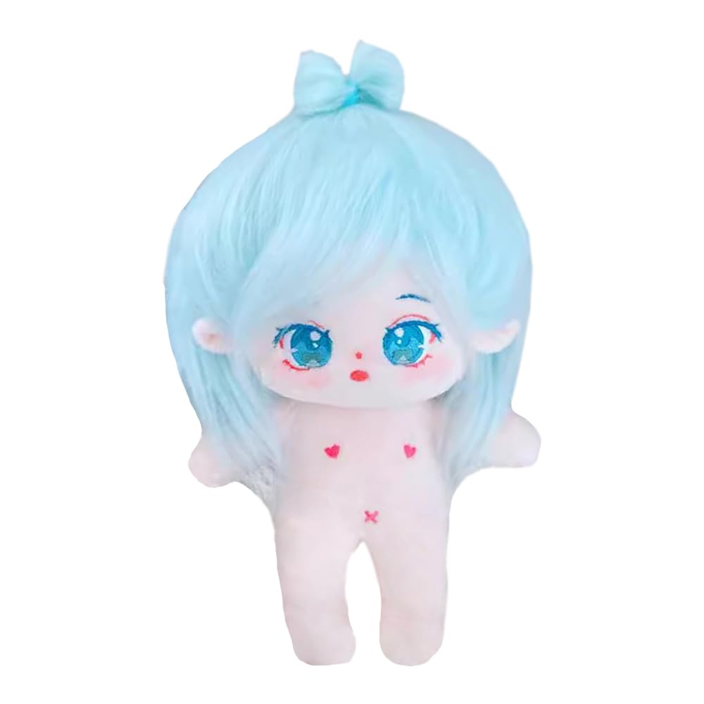 

niannyyhouse 20cm Plush Light Fried Black No Normal Cotton Skeletons Girl, Blue, Hair, Hair, Attributes, Body, Doll, Dress-Up (5 Included) серый