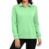 Women's Long Sleeve Button Down Color Blouse with Pockets and Side Slits Casual Collared Top