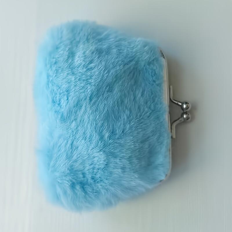 Plush Faux Fur Coin Purse for Youngsters Soft, Lightweight Snap Closure - Ideal Birthday Gift Small Purse