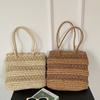 New hollow lace shoulder hand-woven straw bag versatile large capacity tote bag seaside vacation beach bag
