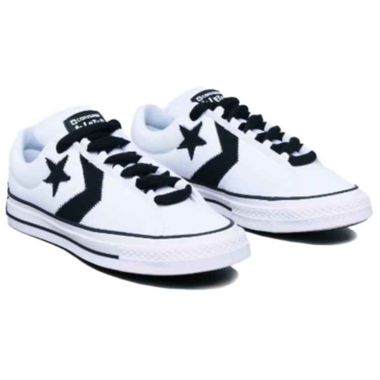 Converse Puff Player Comfortable Versatile Slip Resistant Durable Low Top Skate Shoes Unisex Sneakers White Black A14721C