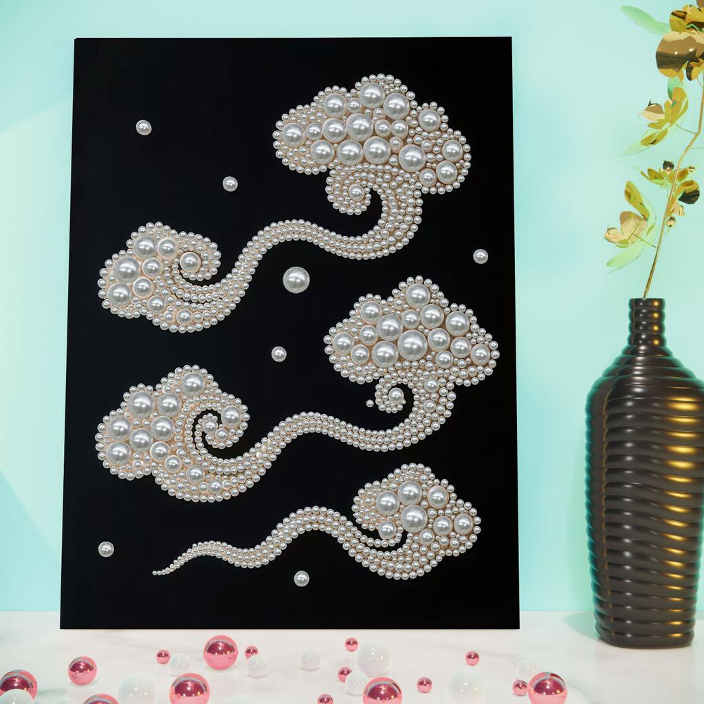 DIY Pearl Gem Paintings Picture Arts Craft for Adults/Beginners Gift Home Decor 30x40cm With Frame