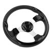 Steering Wheel Universal 13in Racing Style PU Aluminum Comfortable Grip 6 Hole Car Steering Wheel with Horn Button