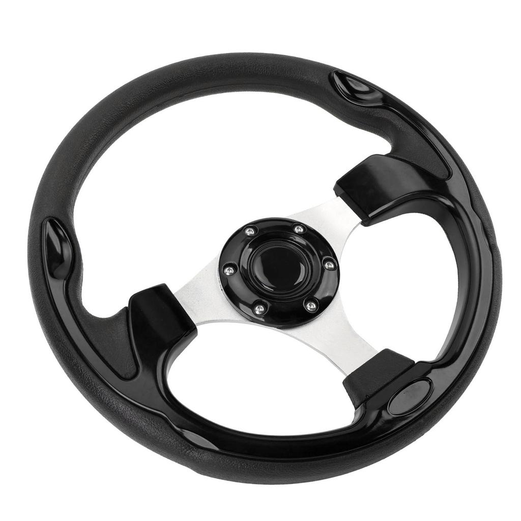 Steering Wheel Universal 13in Racing Style PU Aluminum Comfortable Grip 6 Hole Car Steering Wheel with Horn Button