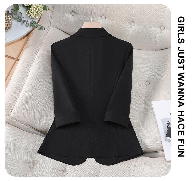 Women's Summer Seven-Sleeve Slim Blazer - Stylish Professional Jacket