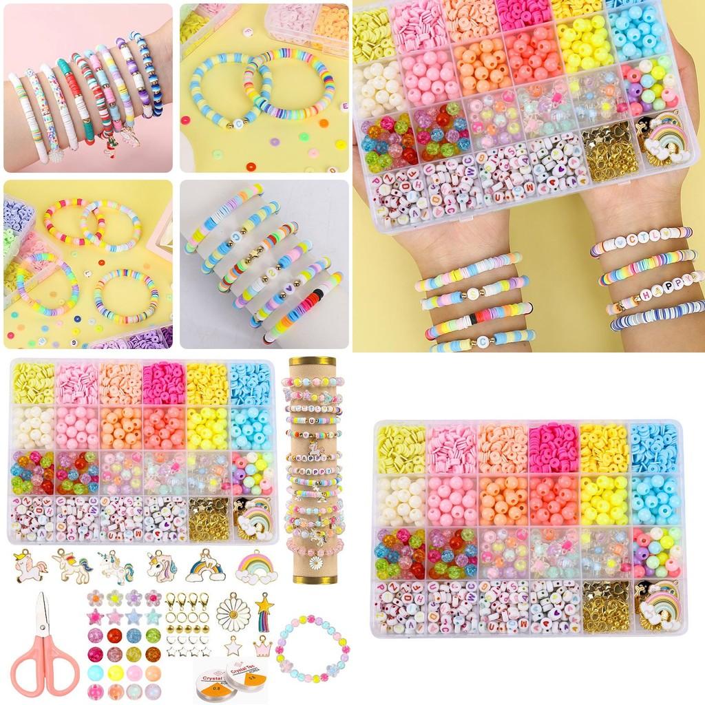 Unicorn Diy Bead Kit For Kids With Plastic Jewelry Supplies And Crafting Accessories