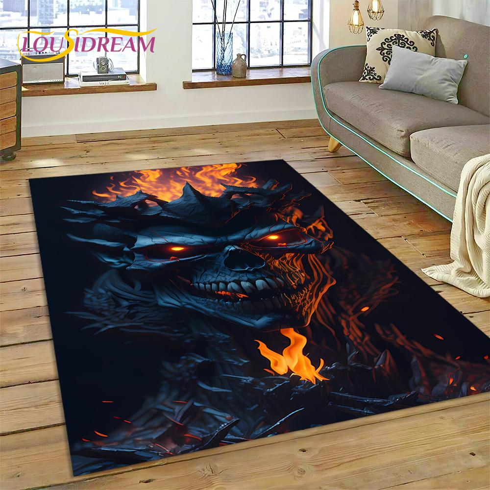 Gothic Horror Monsters Demon Ghost Carpet Rug for Bedroom Living Room Home Sofa Decoration,Children Game Large Decor Floor Mat