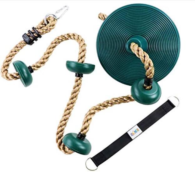 

WHDZ Канат для лазания с качелями для детей Лазание с подвесным ремнем Грузоподъемность Дети и карабин, 100 кг, Открытый, В помещении, Игровая площадка, Парк, (зеленый) зелёный