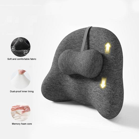 Bederní opěrný polštář s nastavitelným posuvníkem Polštář pro bederní oporu z paměťové pěny Polštář pro úlevu od bolesti zad pro autosedačku kancelářskou židli