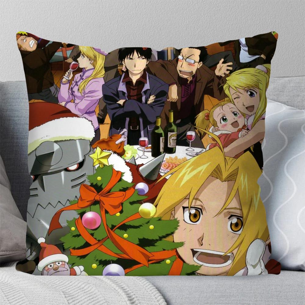 Anime Fullmetal Alchemist Brotherhood Pillow Case Square Pillow Bedroom Sofa LeisureComfortCar Living Room Home Decoration 40X40