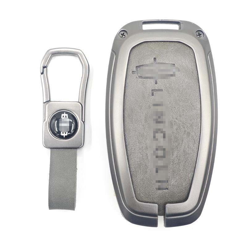 Genuine Leather Alloy Car Key Case for Voyager, Adventurer, Aviator Models