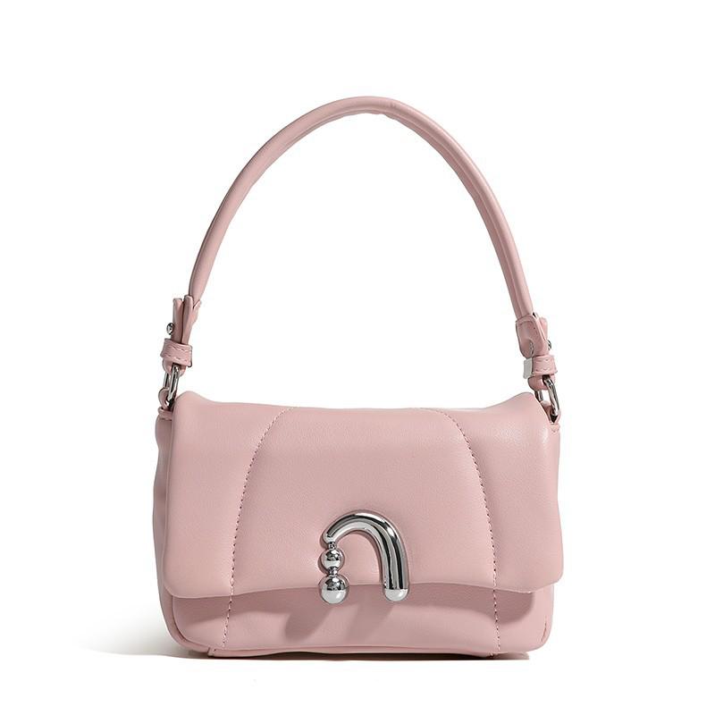 2025 High-End Diamond Pattern Underarm Bag: Zhao Lusi Style Niche Shoulder Handbag with Flower Roll Design