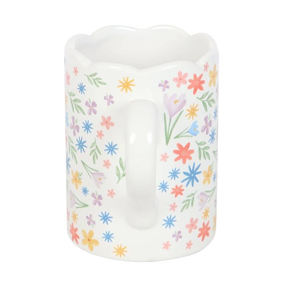Something Different Spring Floral Scalloped Mug