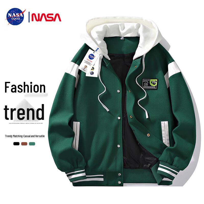 NASA GOOD Official Trendy Men's Hooded Baseball Jacket