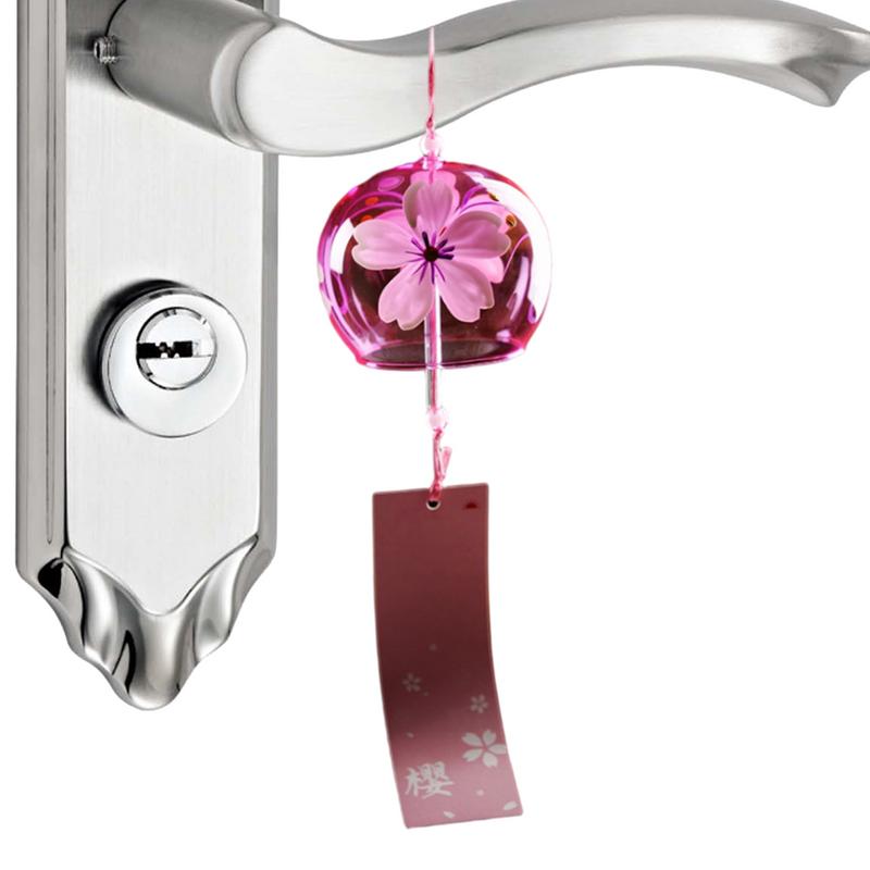 Japanese Style Cherrys Blossom Wind Chimes Romantic Flower Blossom Small Wind Bells Decoration Home Glass Japan Styles Pendant
