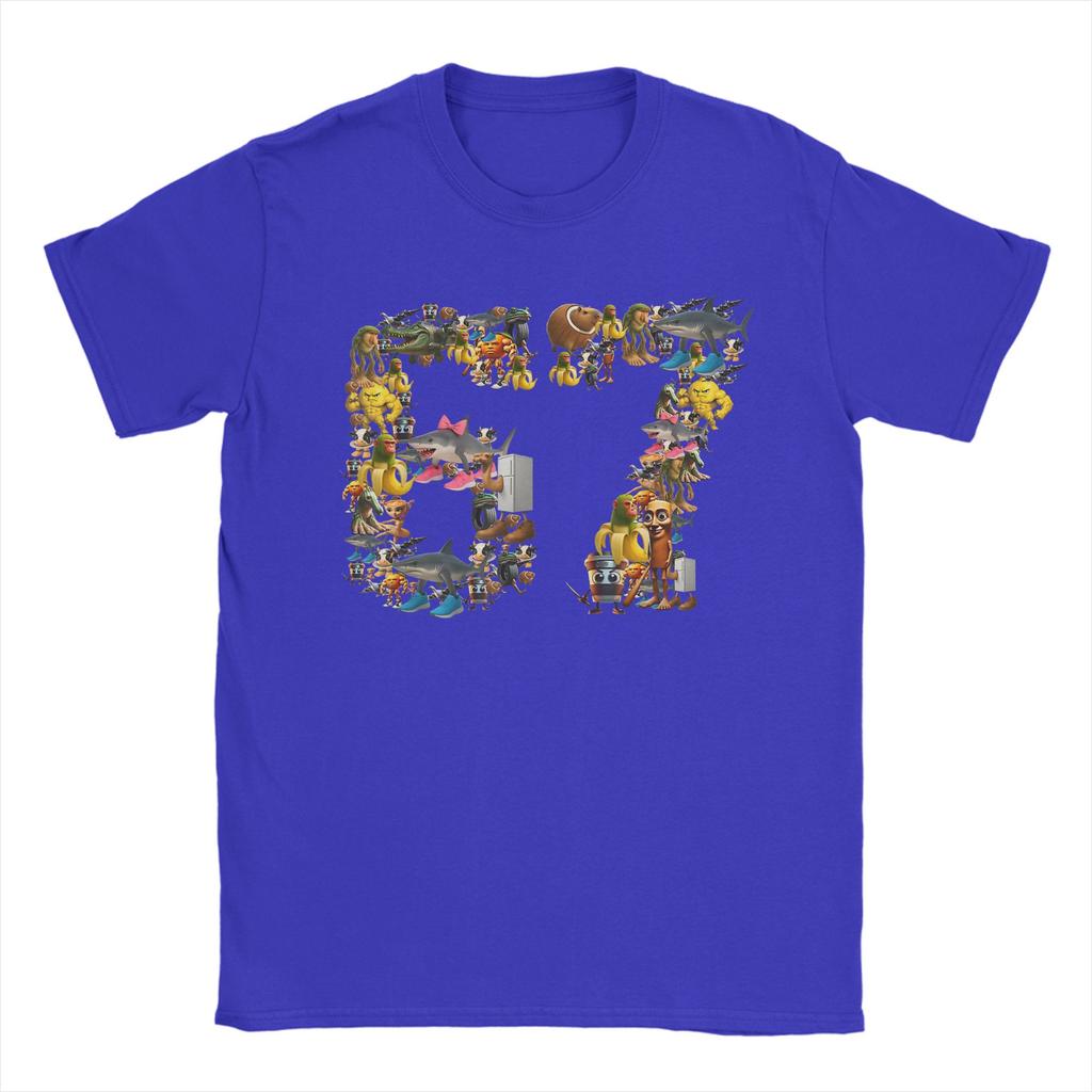 Vintage TShirt Summer 67 Six Seven Birthday Meme Viral Italian Brainrot Novelty T Shirts Cotton Tee Shirt  Unisex Casual Hot Sale