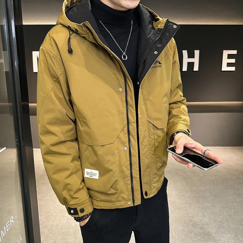 

Мужская хлопковая куртка с капюшоном на осень/зиму 2025 европейского кроя 5XL хаки