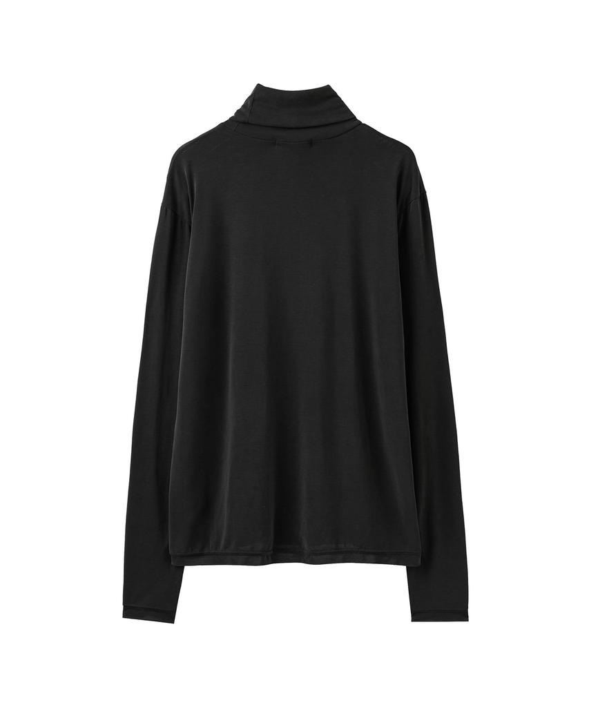 AREUBAN Drape Turtleneck Fingerhole Long Sleeve_Sand Charcoal