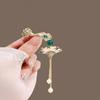 Fan Brooch Beads Tassel Rhinestone Inlays Dazzling Pin Sweater Dress Coat Suit Lapel Badge Outfit Accessories