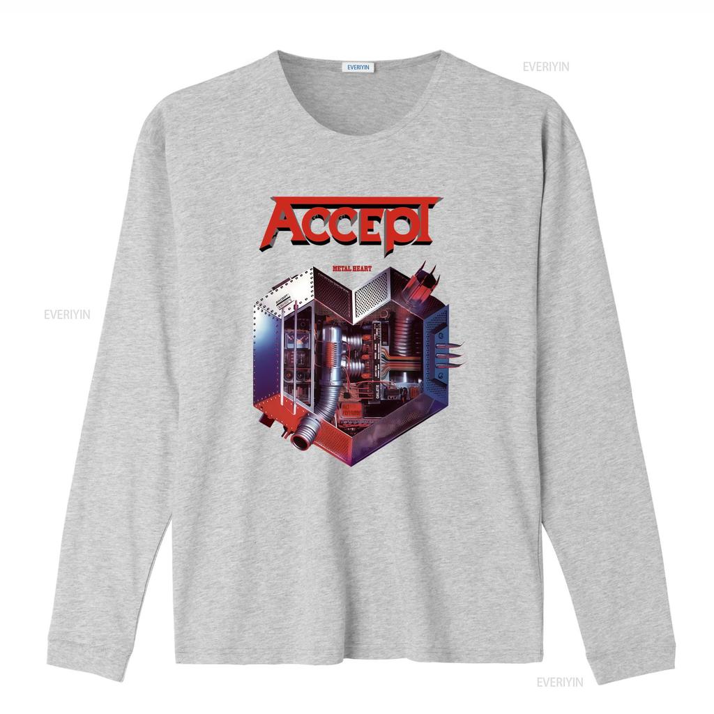 ACCEPT METAL HEART Album Design T Shirt Sizes S 5XL MR319 Band Merch Music Lover  Vintage Washed Versatile Casual Soft Fashion