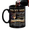To My Son Mug 330ml Ceramic Classic Dining Mug Family Coffee Mug Father To Son Gift Black Ceramic Cup For Birthday Party