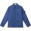 Badge Pointed Collar Button Long Sleeve Shirt Men Shirts Blue K1S151200013S0011-V0028