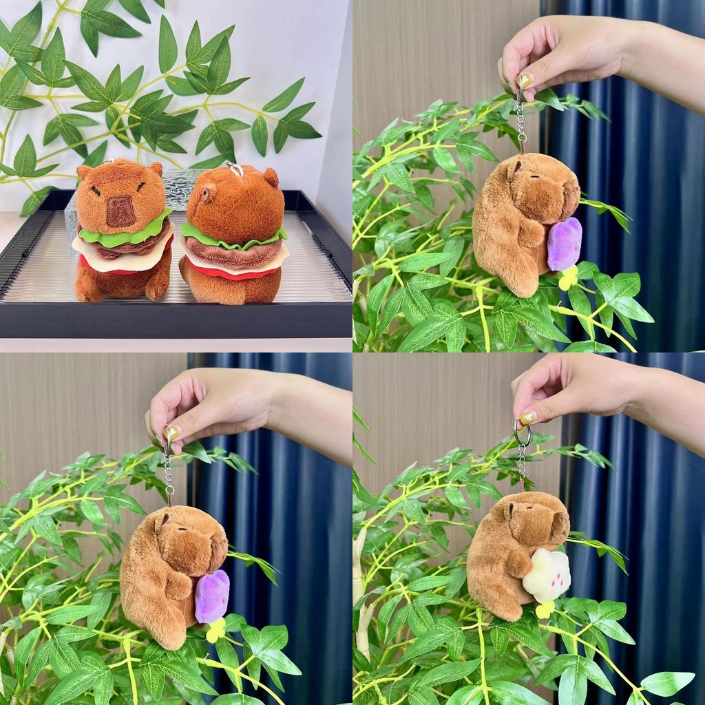 Porte-clés en peluche Capybara amusant Design animal coloré Parfait pour la chambre d'enfant ou la décoration de sac