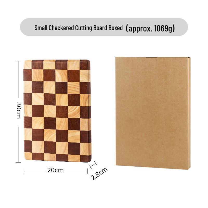 Mosaic Solid Wood Cutting Board: Kitchen, Baby Food, Fruit & Creative Checkerboard Design