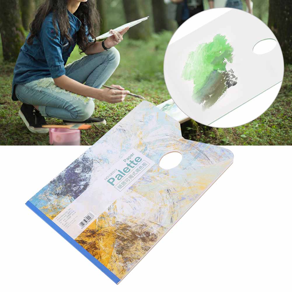 25 Sheets Disposable Palette Professional Gouache Oil Painting Palette Pad White Paper