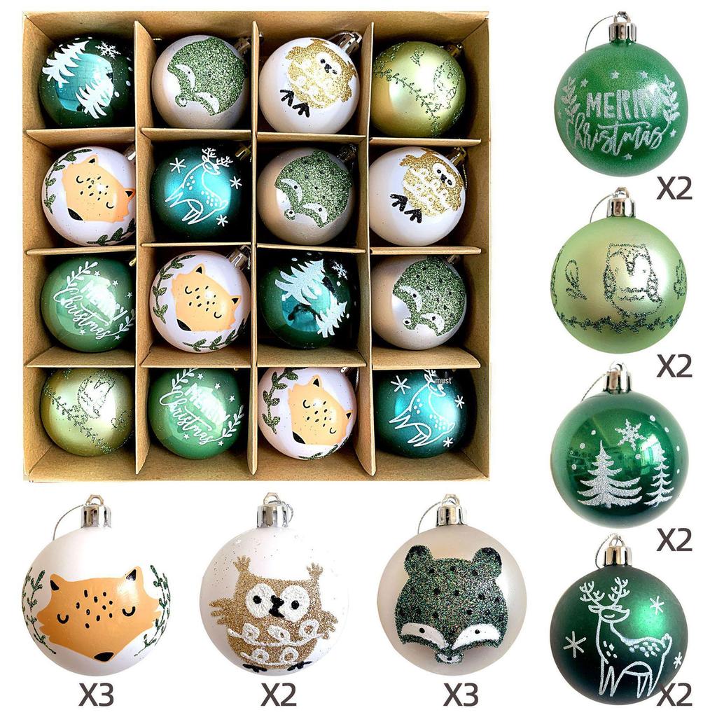 6cm Electroplated Shiny Irregular Christmas Tree Ball Set