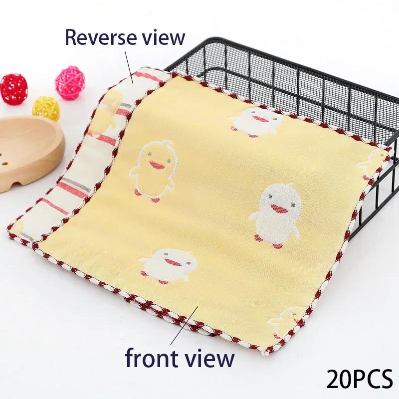 Sechslagige Mullwindel Klasse A Quadratisches Handtuch, Reines Baumwoll-Kleintuch, Weiches und Saugfähiges Baby-Stick-Waschlappen