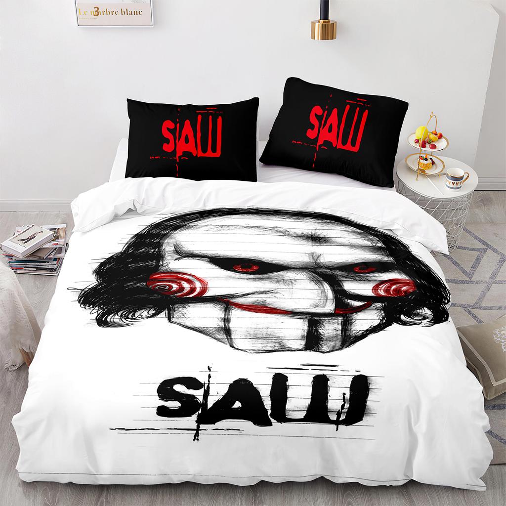 Chainsaw Fright Bedding Set Single Twin Full Queen King Size Halloween Bed Set Aldult Kid Bedroom Duvet cover Sets 3D Print 011