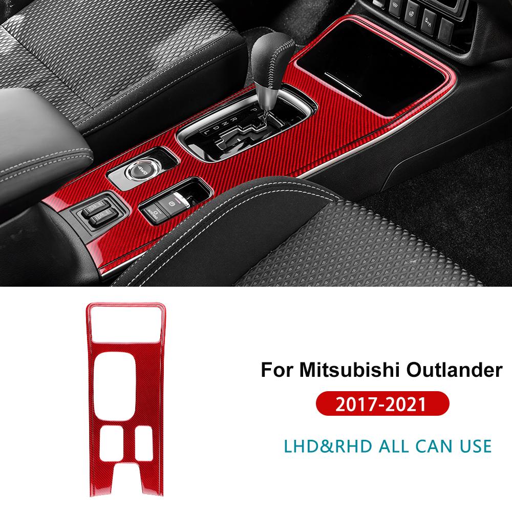 

For Mitsubishi Outlander 2017 2018 2019 2020 2021 Real Soft Carbon Fiber Sticker LHD RHD Car Gear Shift Panel Interior Trim