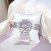 Porte-coussin pour alliance argenté romantique 20x20 pour la mariée