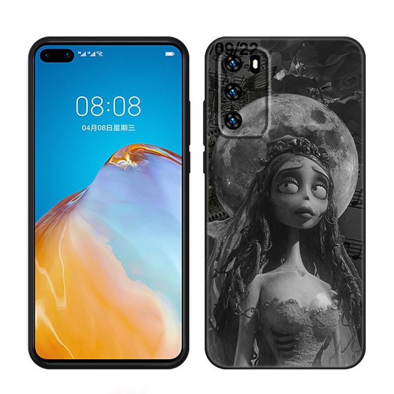 The Corpse Bride Black Silicone Phone Case For Huawei P10 P20 P30 P40 Lite P50 P60 Art P50E P Smart Z 2018 2020 2021 Pro 2019