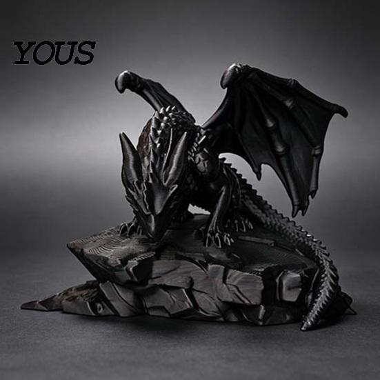 Dark Fantasy Room Ornament 3D Printed Rock Dragon Statue, Figurine, Gothic Desktop Home Decor for Bookshelf Decor, Collectible Ornament, Gift