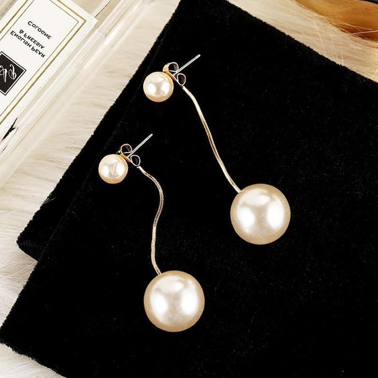 Korean Dongdaemun Pearl Dangle Earrings: Elegant Long Studs for Women